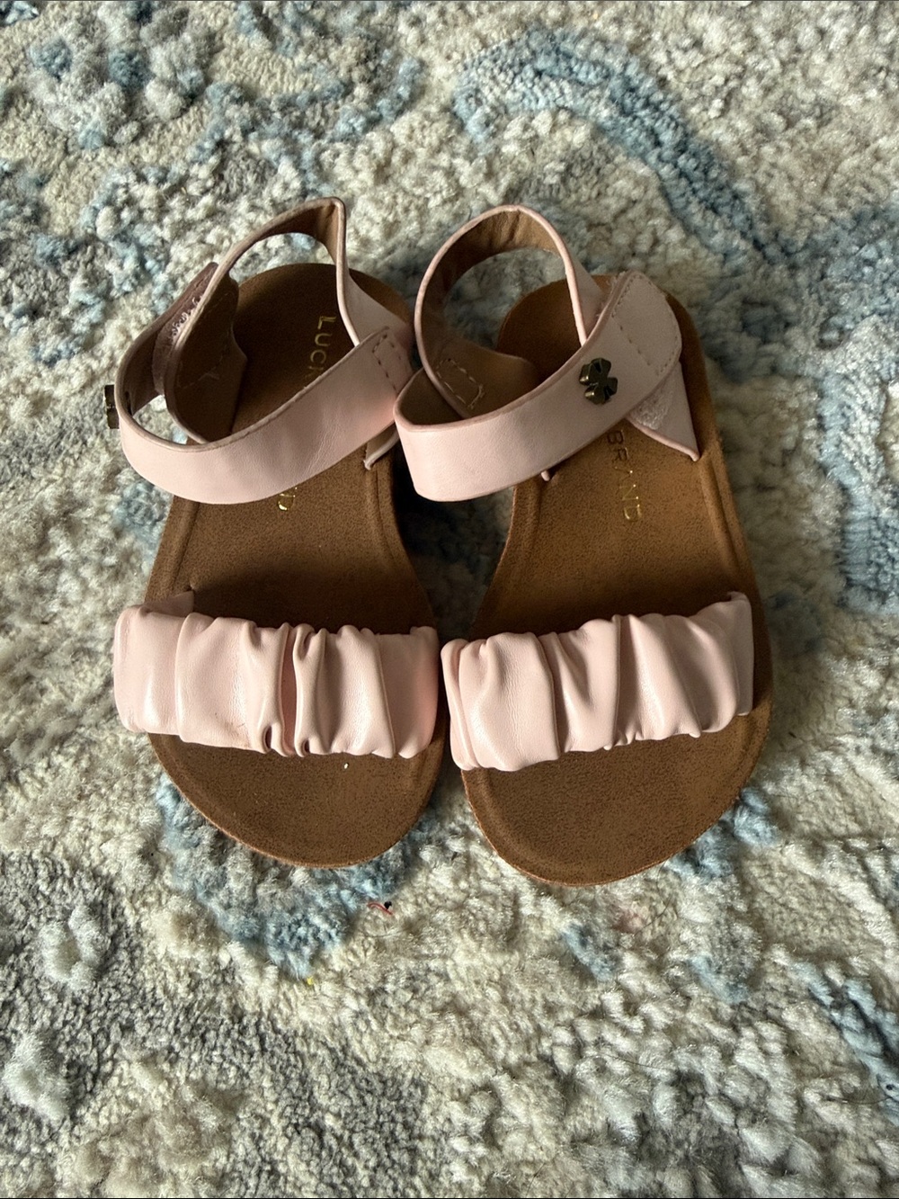 Baby pink Ruched Strap Sandals - New